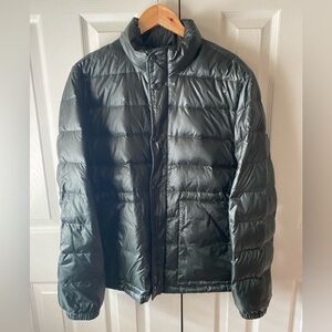 J.‎ CREW Dark Forest Green Ripstop Nylon Duck Down/Feathers Puffer Jacket SZ M